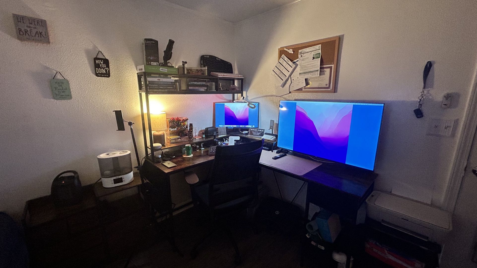 L-Shape desk with Hutch.