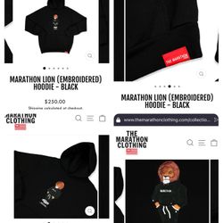 Nipsey Hussle Marathon Lion Embroidered Hooded Sweatshirt 