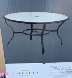 Brand new large Glass Patio table With 2 Matching Chairs