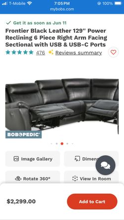Leather recliners sofa sectional used