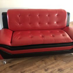 Two  Red &black  Sofa   OBO  Best Offer