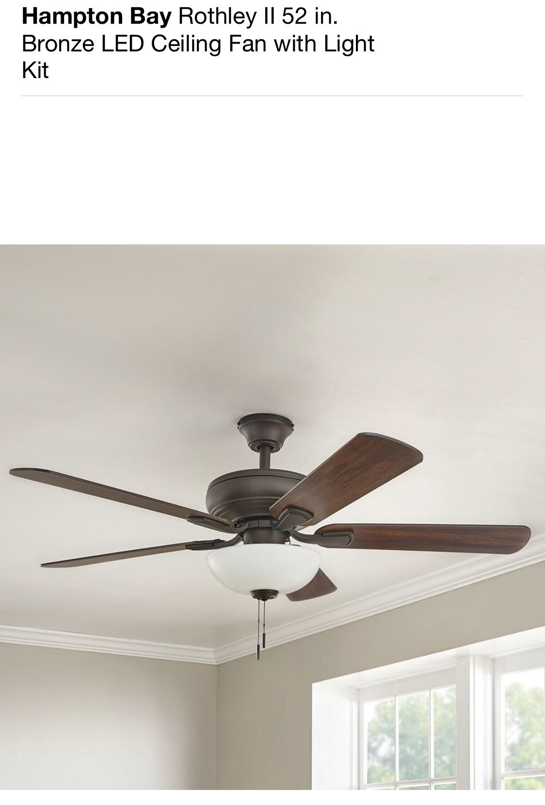 Hampton Bay 52 in. LED Ceiling Fan with Light Kit