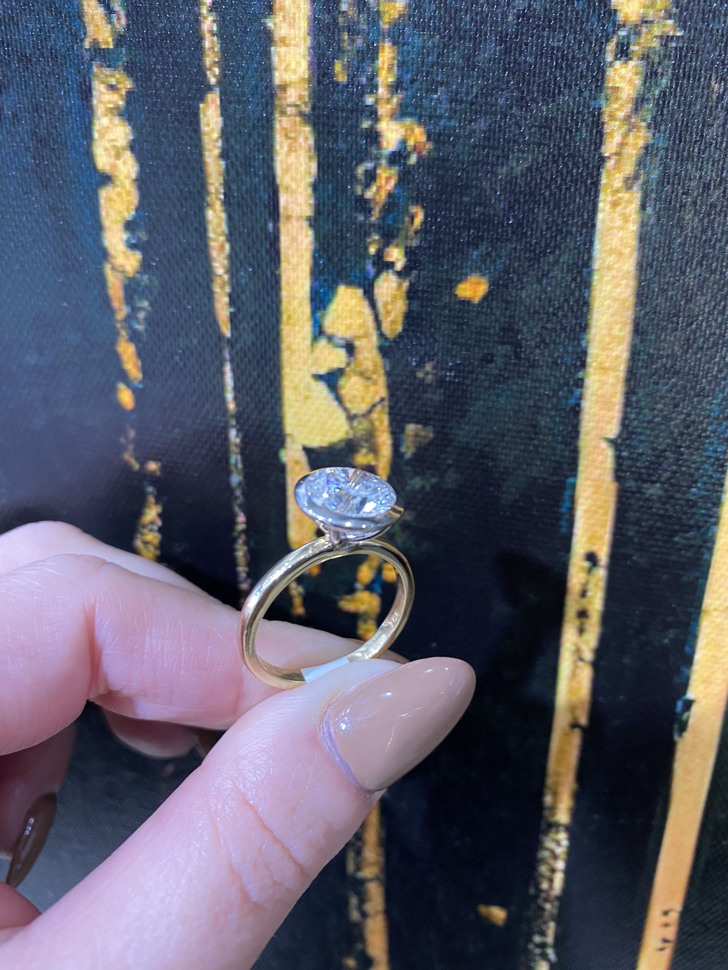 14k LAB DIAMOND RING 