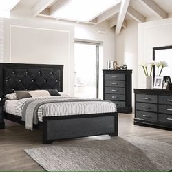 5 Piece Black Bed Set