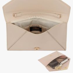 Medium Size Leather Clutch Purse With Chain