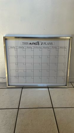 Dry Erase Calendar w/ frame