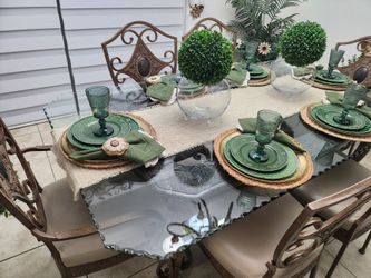 7 Piece Marble Dining Set (table and chairs)