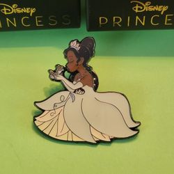Disney Princess Tiana With Sidekick Enamel Metal Pin Blind Box Series 