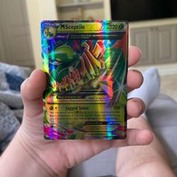 Pokemon Mega Sceptile Card - Vibrant Green and Red
