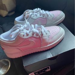 Girls Jordan Shoes Pink & White 
