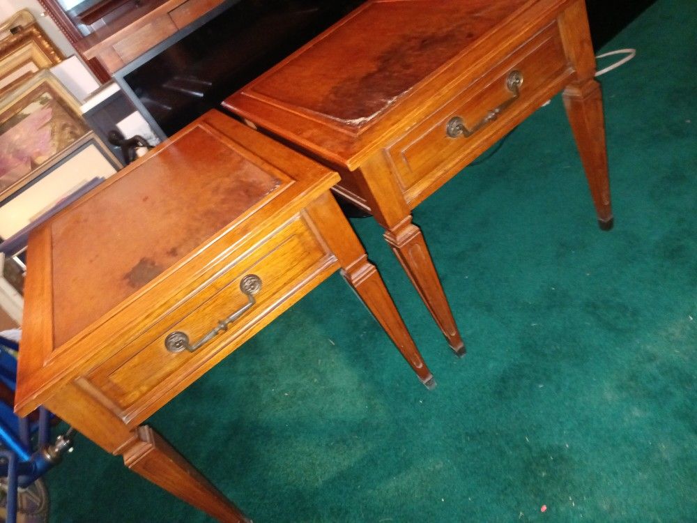 Twin Hekman End Tables Mid-century Modern