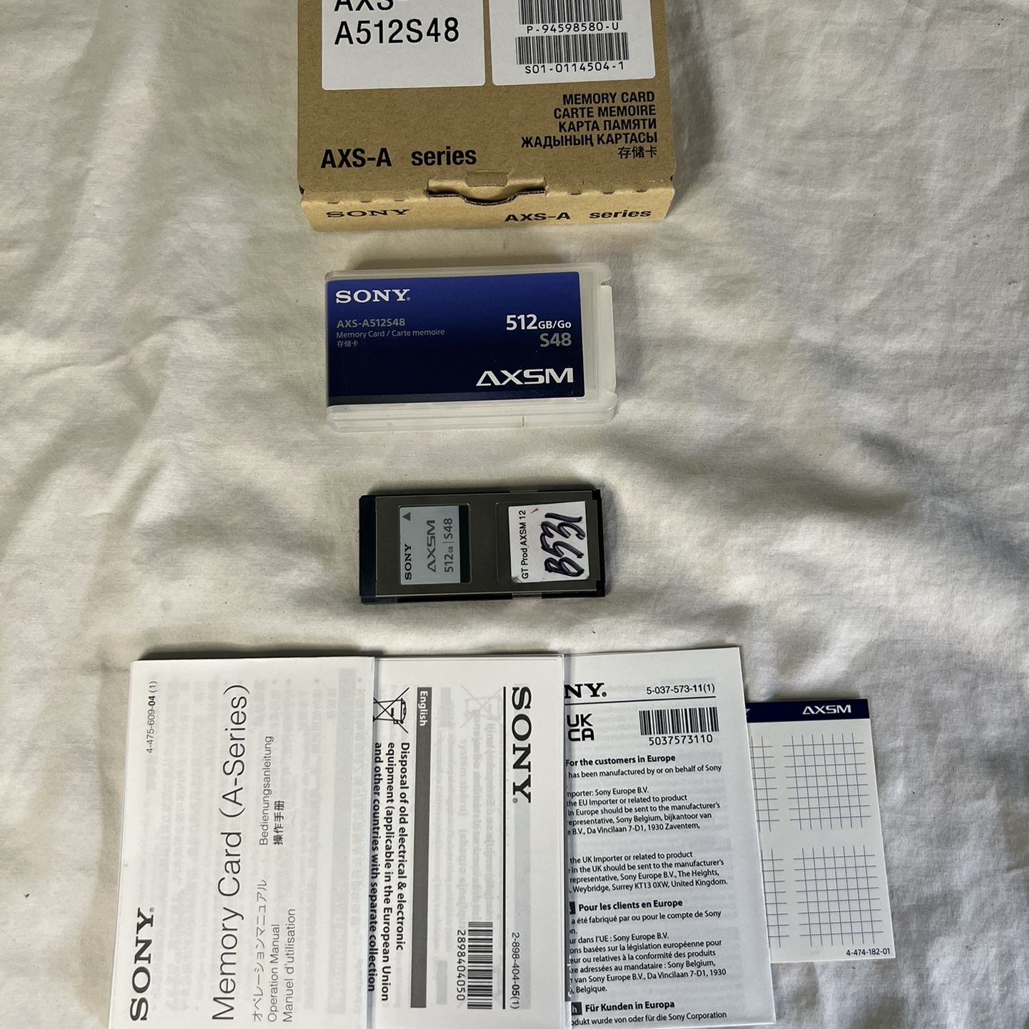 Sony AXS-A512S48 512GB AXSM card - 4.8Gb/s for AXS-R7 AXS-R5