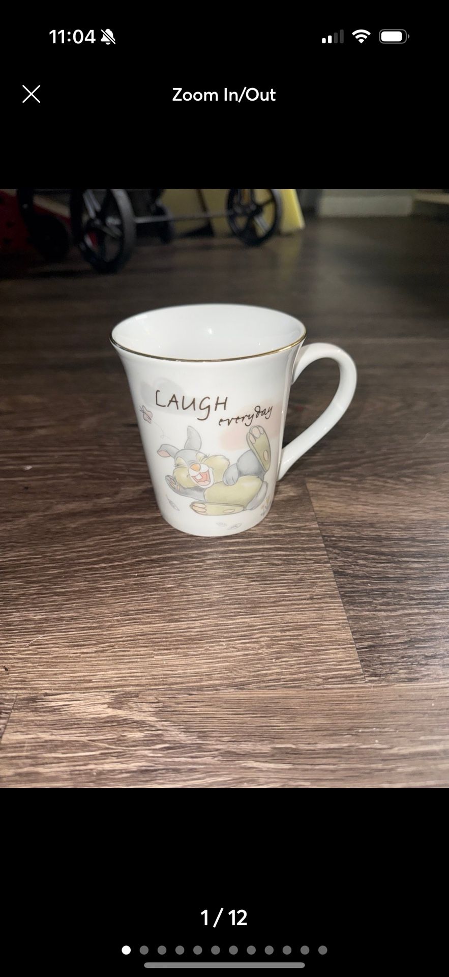 Disney Thumper Laugh Everyday gold rim ceramic mug