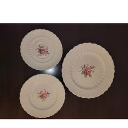 Spode's Jewel Copleland "Spode's Billingsley Rose" Dinner and 2 misc Plates