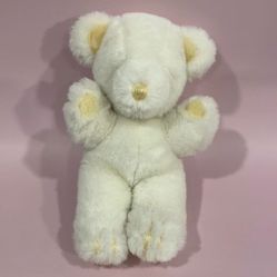 Vintage 1979 Cream &amp; Yellow Stitching Teddy Bear Excellent Used Condition 9” 