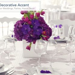 4 Inch White Acrylic Vase (4 Pack) 