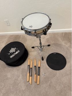 In Upland 91784. Remo Touchmaster 13” piccolo snare drum 2.5” deep Yamaha stand 4 new sticks key soft bag practice pad $140 cash.            2401 n Eu