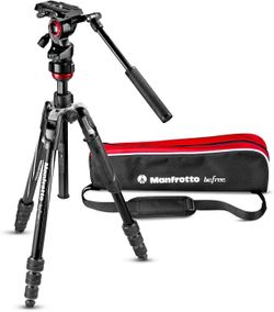 Manfrotto Befree Live 4-Section Aluminum Compact Travel Video Tripod with Fluid (New)