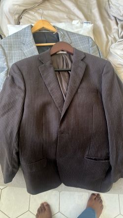 Calvin Klein Brown Pinstripe Men's Suit Jacket