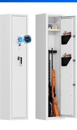 3-4 Gun Safe for Rifles And Pistols with No Assembly Needed, 52”H Long Rifle Safe for Home, Quick Access Gun Safe