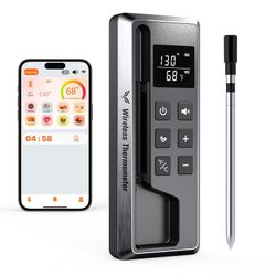 Paneceia Meat Thermometer Digital Wireless, 800FT Long Range Bluetooth Cooking Thermometer, Food Thermometer for Remote Monitoring of Grill, Oven, Smo
