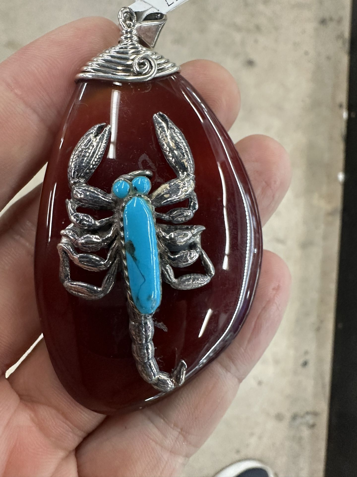Turquoise Scorpion Carnelian Quartz Pendant