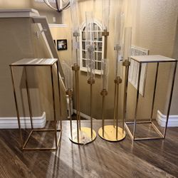 Candelabra And Floral Stand Centerpieces