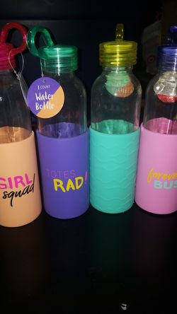 Glass water bottles