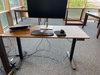 Electric Standing Desk with Wood Top