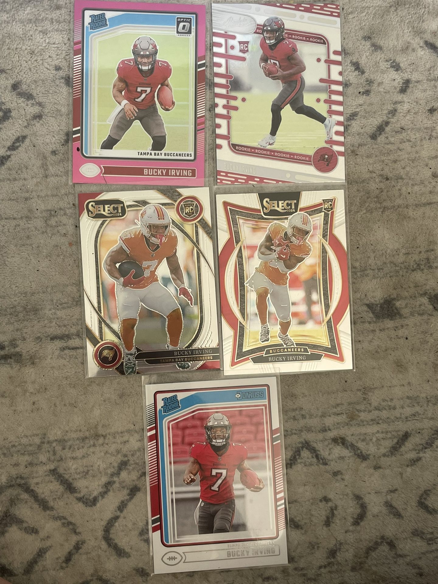 Bucky Irving Rookie Card Lot (5)