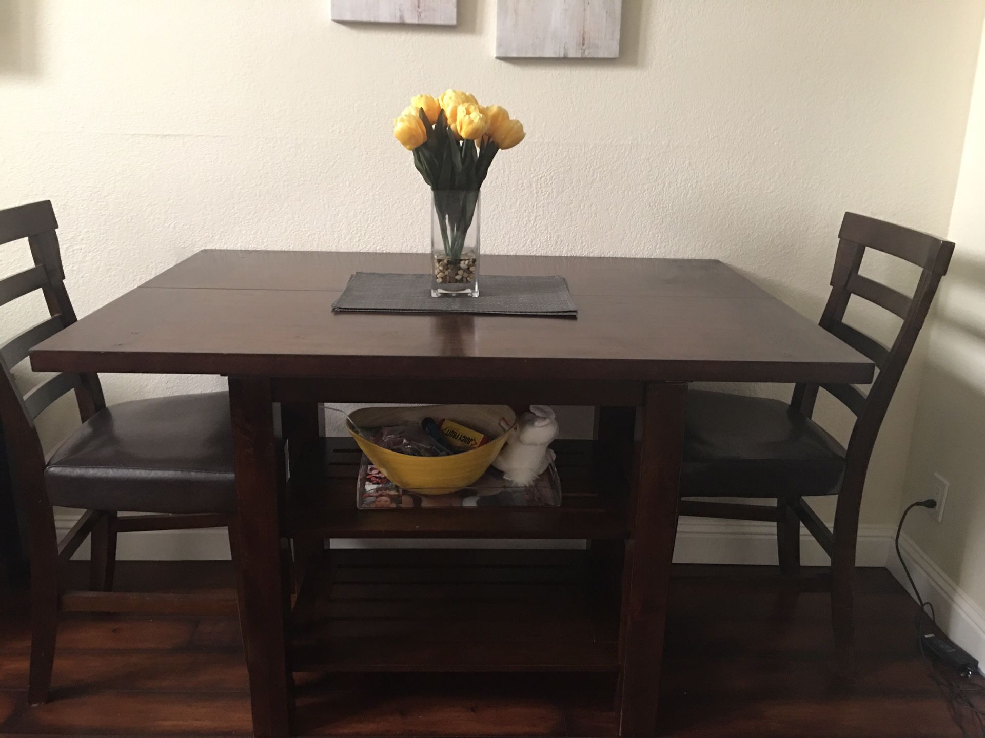 6 seater bistro dining table with leaf