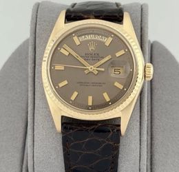 Vintage Rolex Day Date 1803 36mm Grey Wide Boy Dial 18k Yellow Gold
