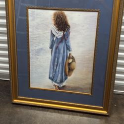 Susan Rios Miniature Framed Print: Woman by The Sea Ocean Artie 38x44”