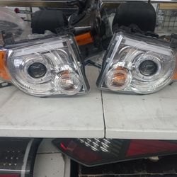 Projector Headlights Chrome Ford Escape LED HALO year Año 2008 To 2012 Pair El Par.