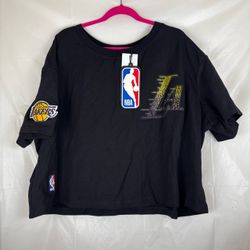 🏀 Pro Standard Thick Patch T-Shirt M Boxy Rhinestone Los Angeles Lakers NWT