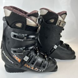 Salomon Evolution 7.0 Ski Boots Men’s Size 26 Mondo Flex 70-60 Carve Control BLK