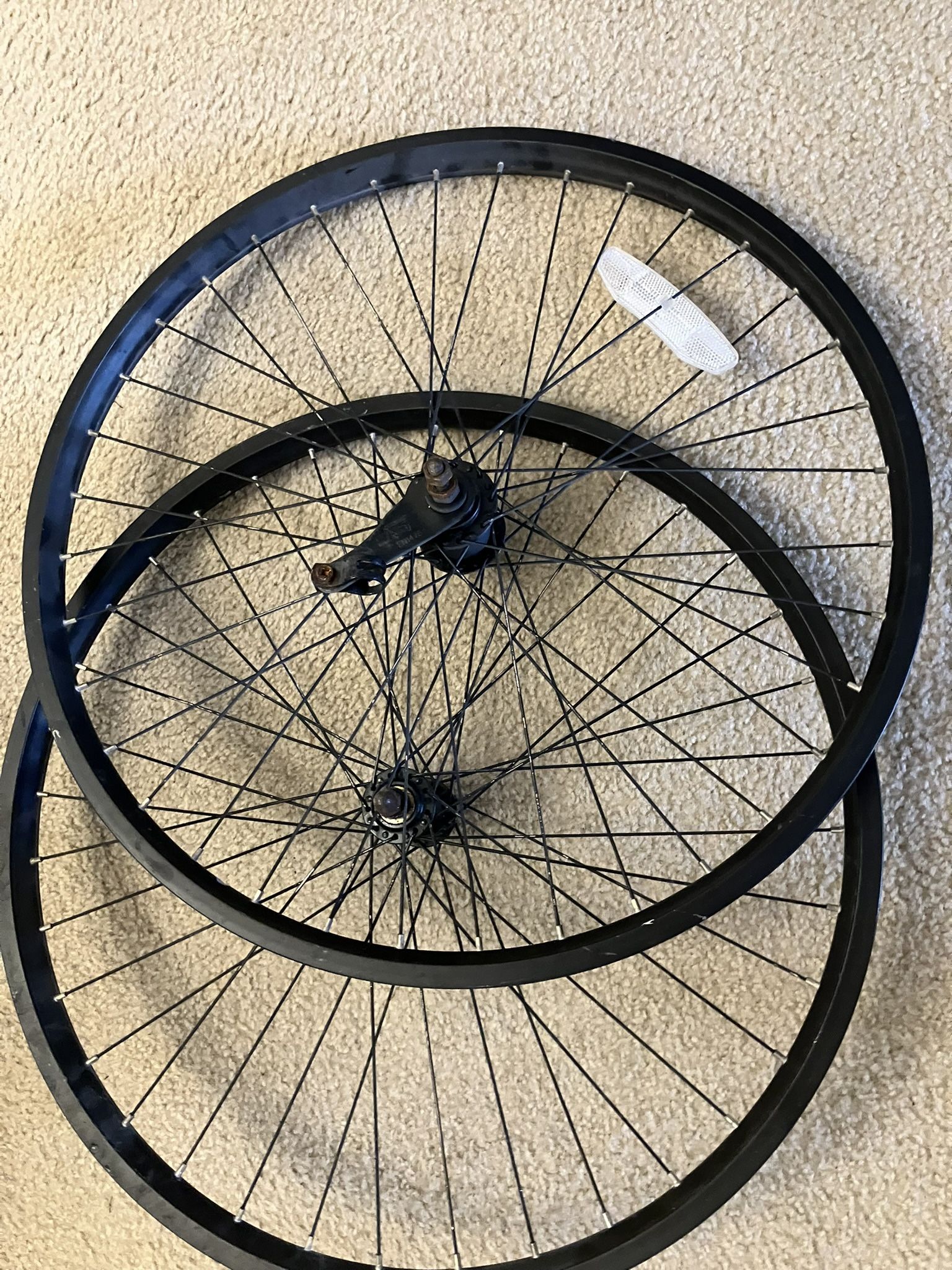 26" Black Coaster Brake Wheelset with Front and Rear Rims