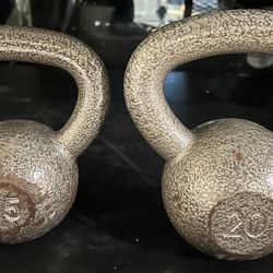 Set of 2 Kettlebells 20 and 15 pounds