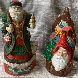 1993 Ol’ St. Nick A Merry Ole Soul Musical Santa & Santa Village Ceramic TESTED