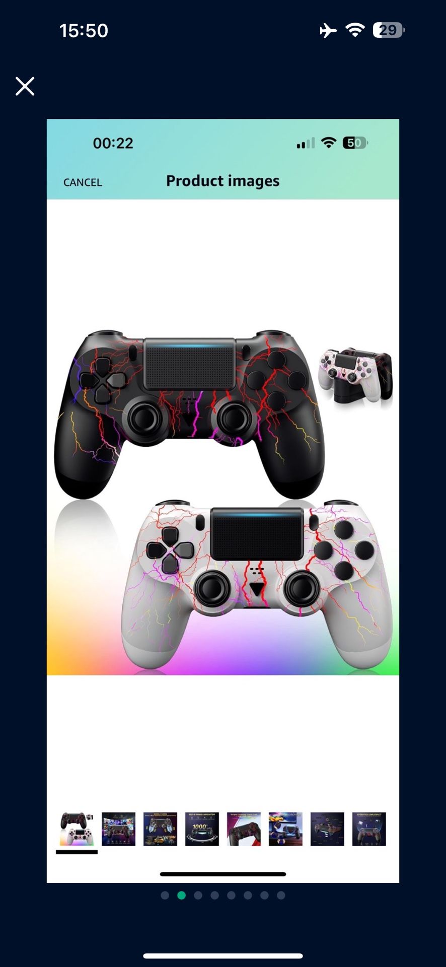 2 Pack Wireless Controller for PS4/Pro/Slim,Wireless Remote Controller with 1000mAh Battery,Double Shock,6-axis Motion Sensor and Audio,Compa