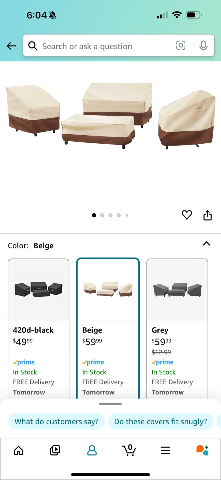 4 Patio Furniture Covers