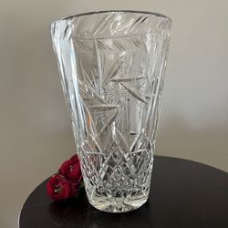 American Brilliance Cut Crystal Vase 10.5” Sculpture Simply Gorgeous