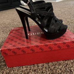 GUESS Black Sparkly Heels 