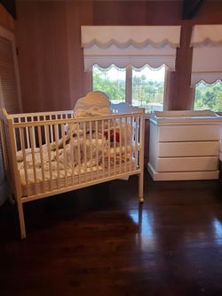 baby crib and  dresser/changing table