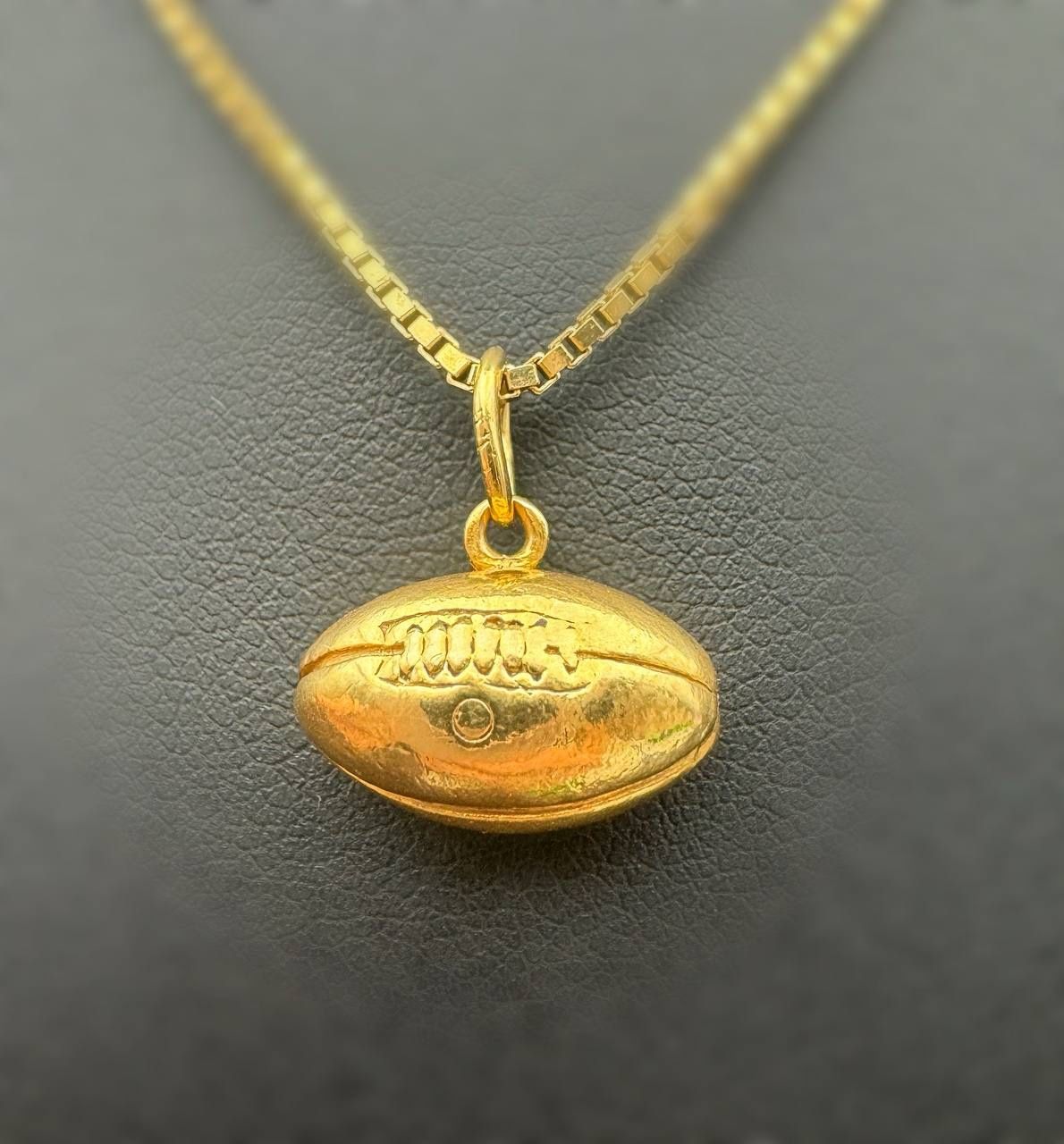 14k solid yellow gold football rugby ball Pendant charm