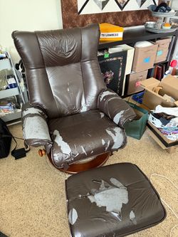Free chair and footstool that needs new fabric