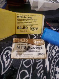 MTS ADA RIDE Booklets 10 tickets Each Booklet