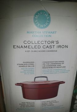 6qt. Brand new reddish color cast iron pot