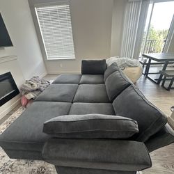 Sectional Dark Grey Sofa 