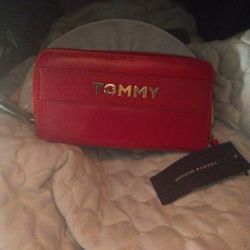 Tommy Hilfiger Red Wallet From Macy's New